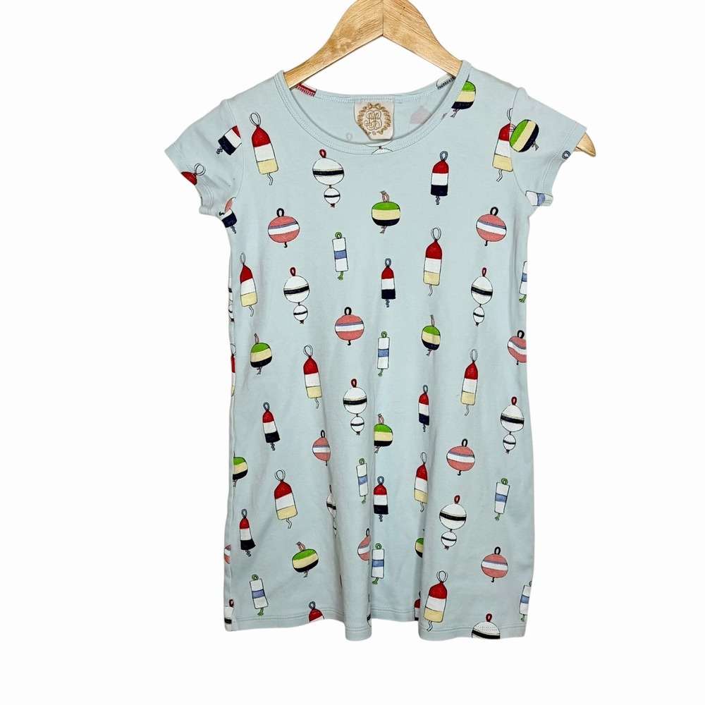 Beaufort Bonnet Company Nautical Print Knit Dress Girls Sz 10 Pima Cotton Beach